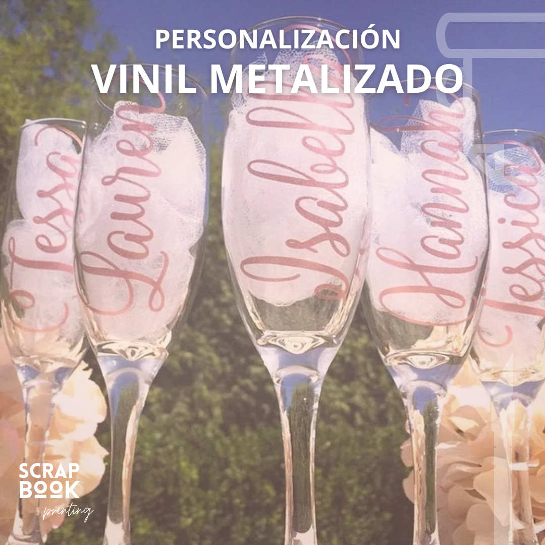 12 copas cristal personalizadas vinil