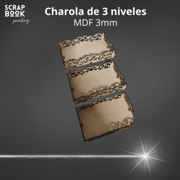 Charola de 3 niveles MDF - Image 2