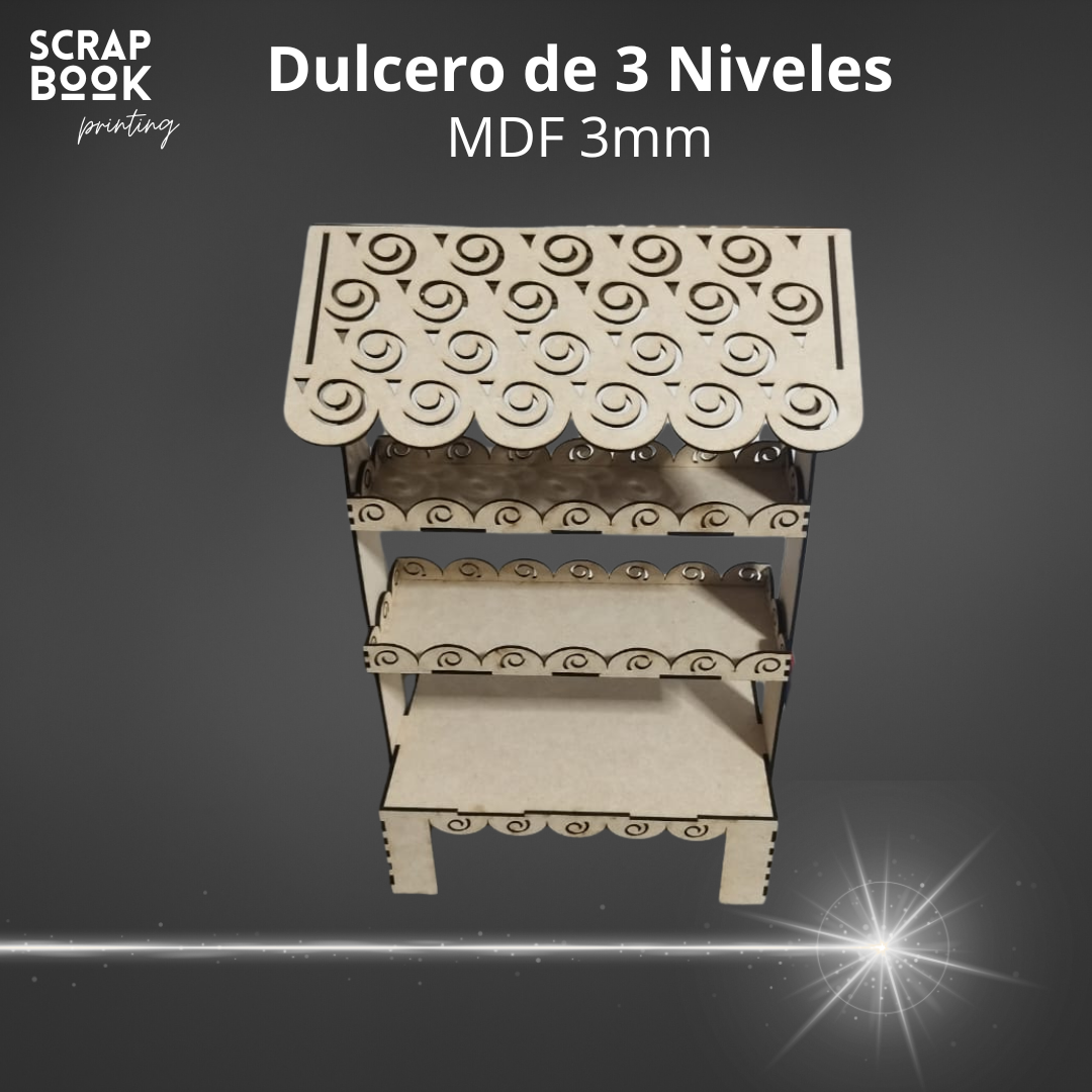 Dulcero de 3 niveles MDF